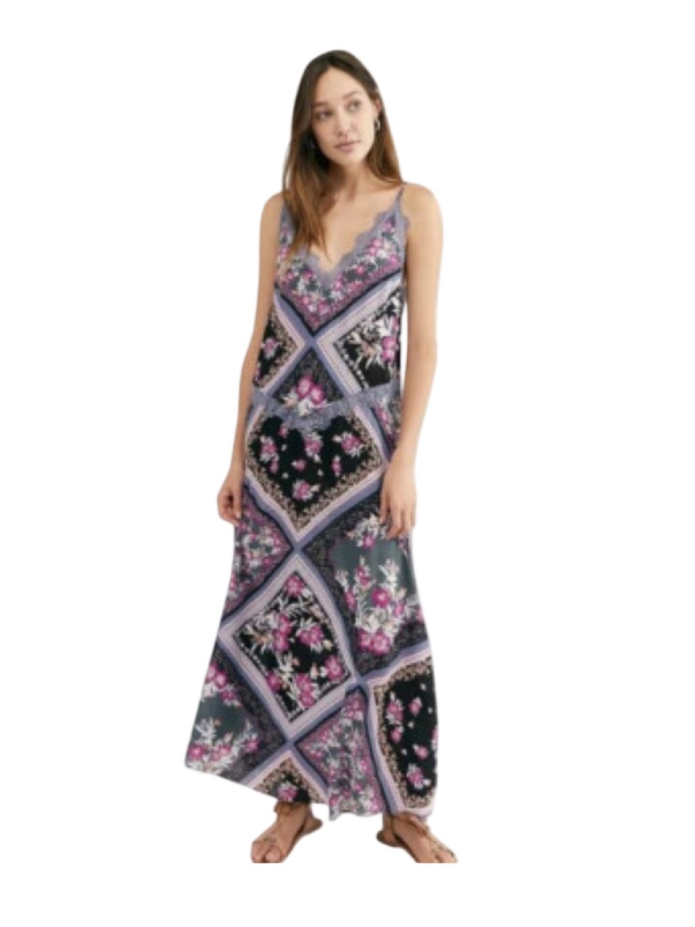 Free People Stevie Maxi/ floral graphite combo size XS NWT